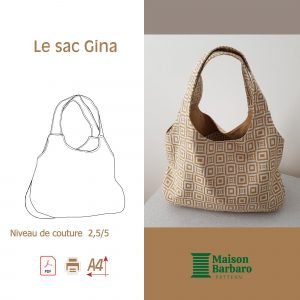 presentation et détails d'achat du patron du sac gina
