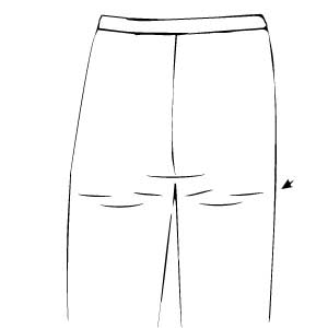 illustration pantalon avec plis sous les fesses