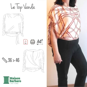presentation du patron de couture du top drapé Vanda