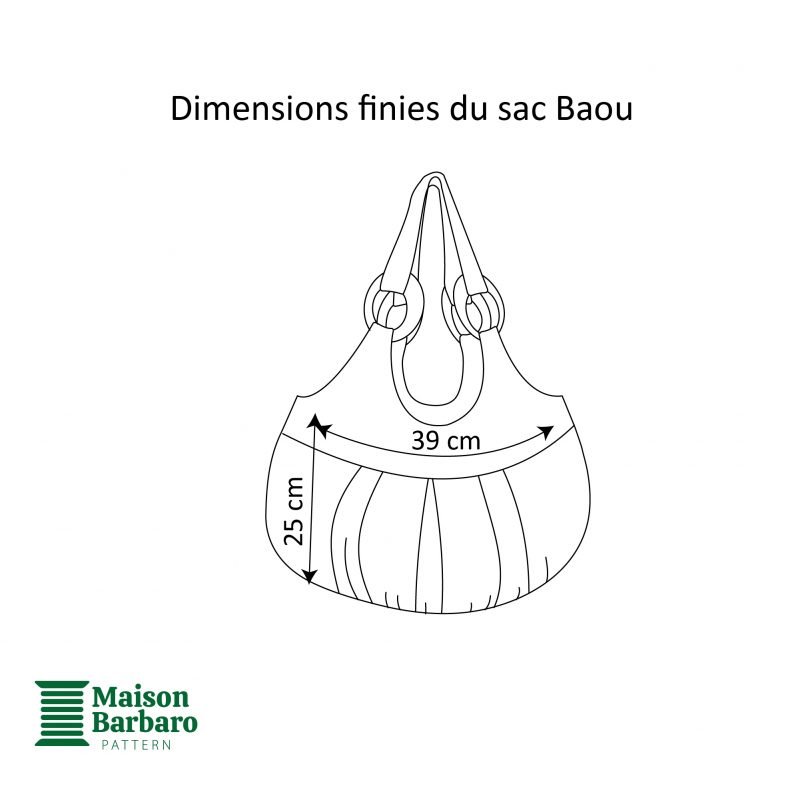 Dimensions du sac cousu